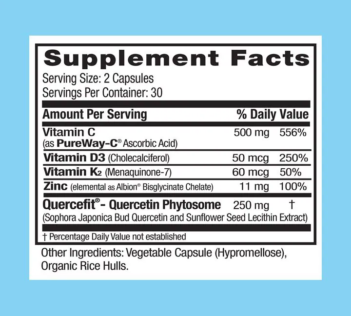 Qummune Immune Supplement Facts